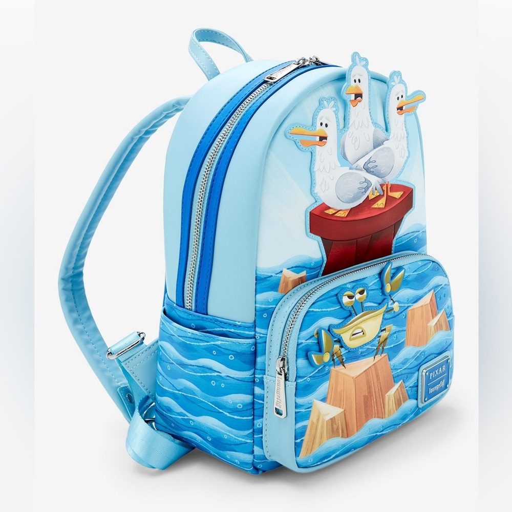Loungefly Disney Pixar Finding Nemo Seagulls Sound Mini Backpack NWT - Picture 4 of 6